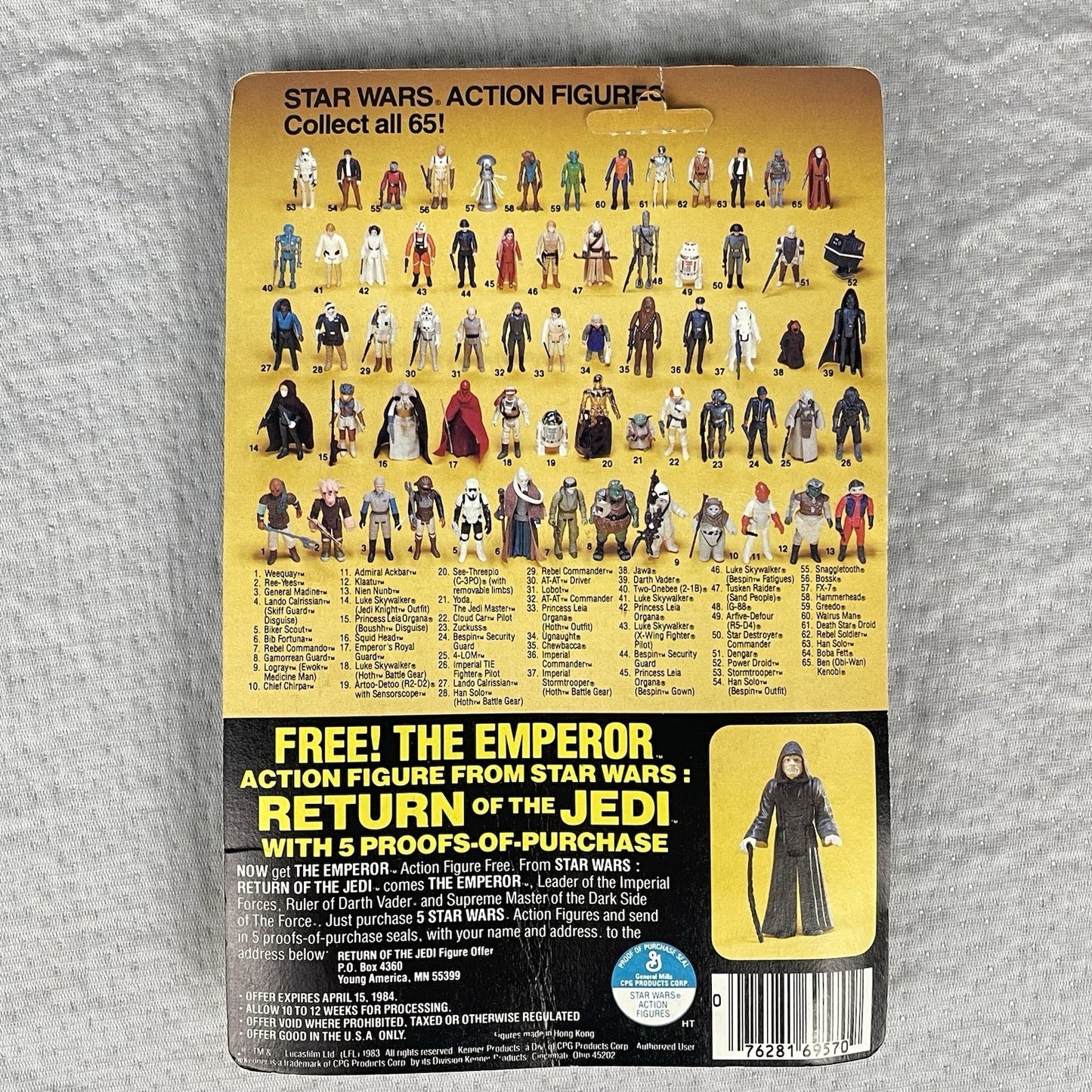 Vtg Star Wars ROTJ Klaatu Action Figure 65C Card Back MOC 1984 Kenner