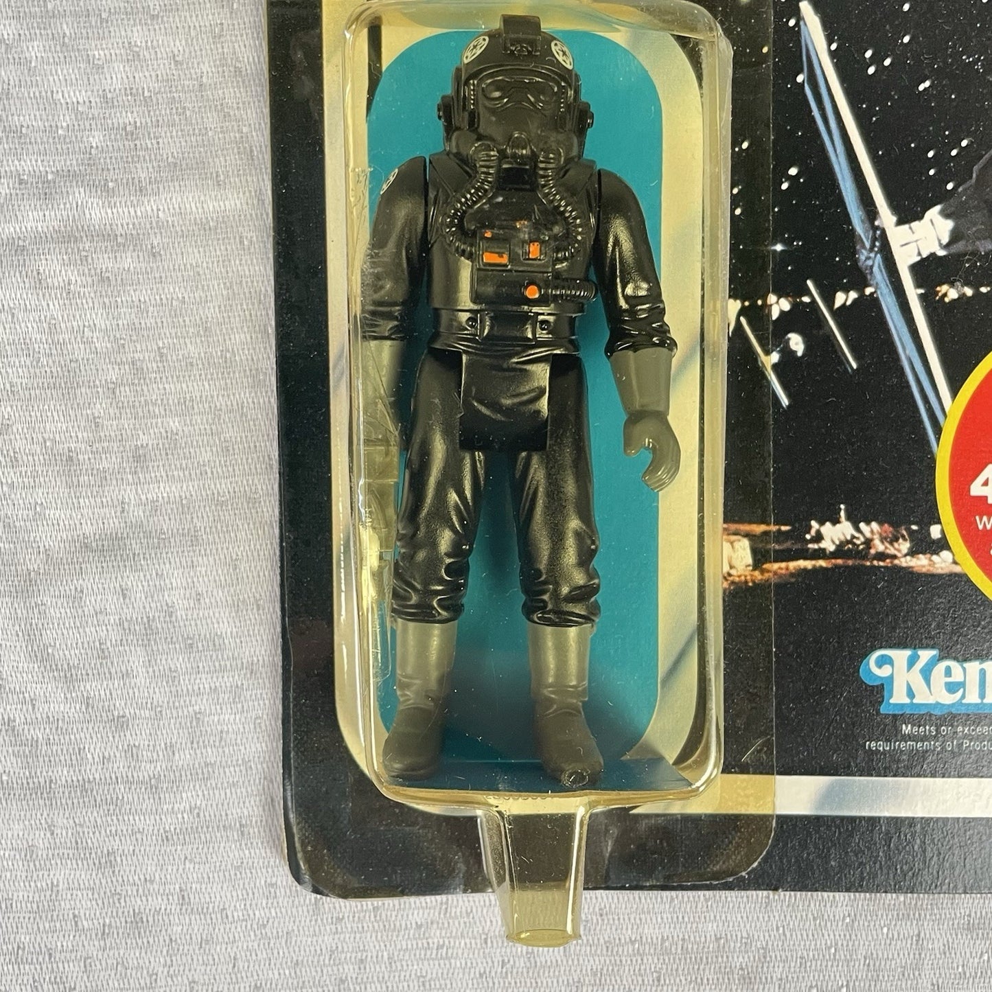 Vtg Star Wars ESB Imperial Tie Fighter Pilot Action Figure 47 Back MOC Kenner
