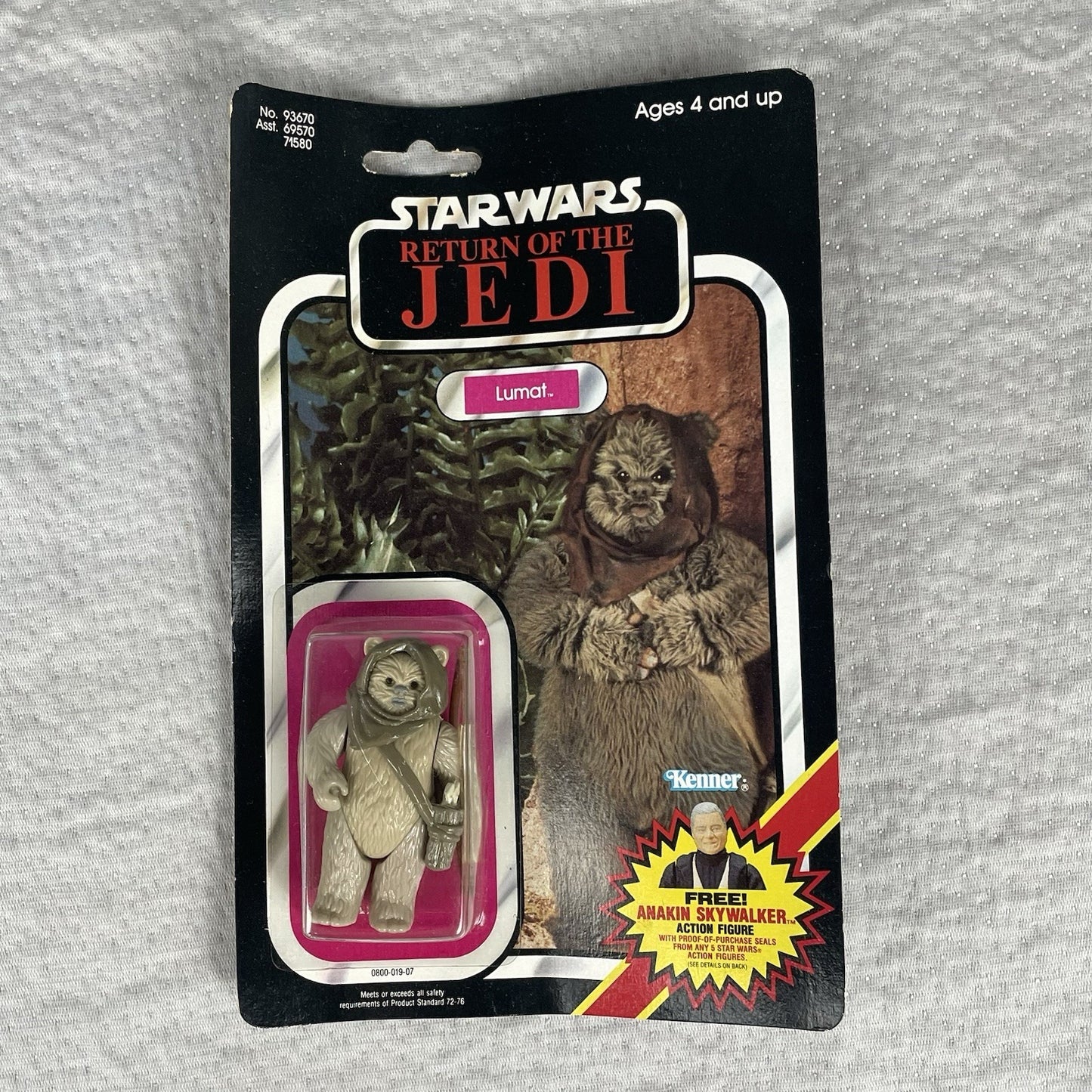 Vtg Star Wars ROTJ Lumat Ewok Action Figure 79C Card Back MOC 1984 Kenner
