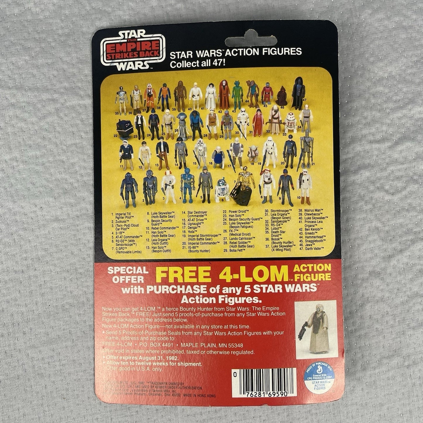 Vtg Star Wars ESB AT- AT Driver Action Figure 47 Card Back 1982 MOC Kenner