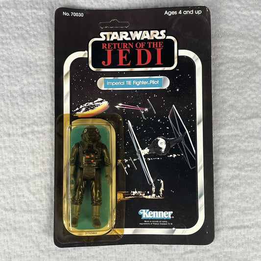 Vtg Star Wars ROTJ Imperial Tie Fighter Pilot Figure 65B Back MOC 1983 Kenner
