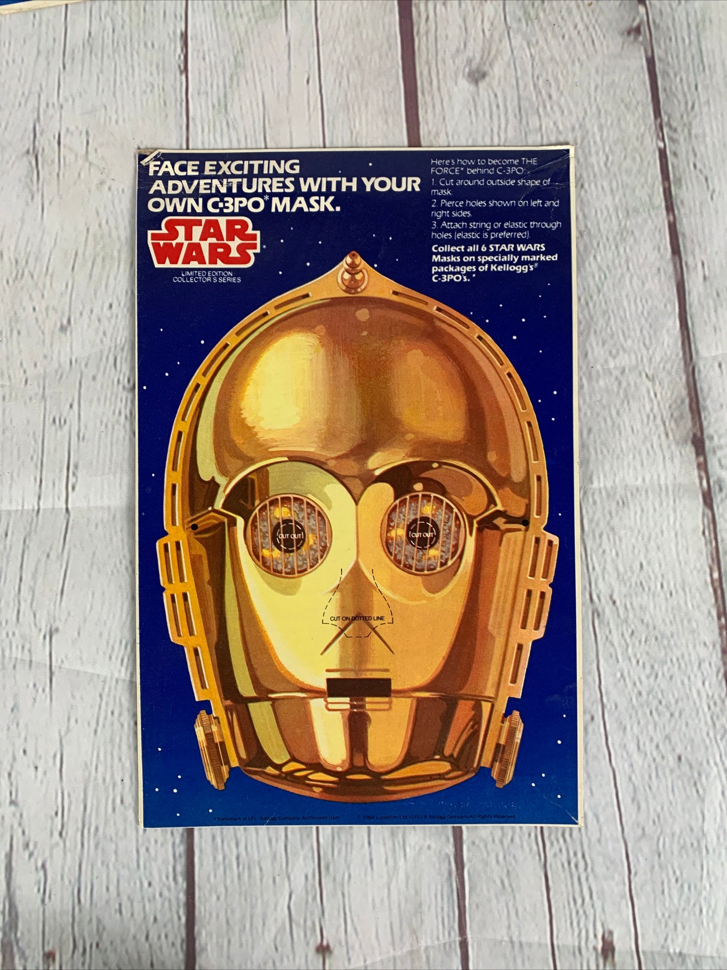 Luke Skywalker and C-3PO Paper Masks, Star Wars, 1984, Kellogg’s Cereal ProMotion