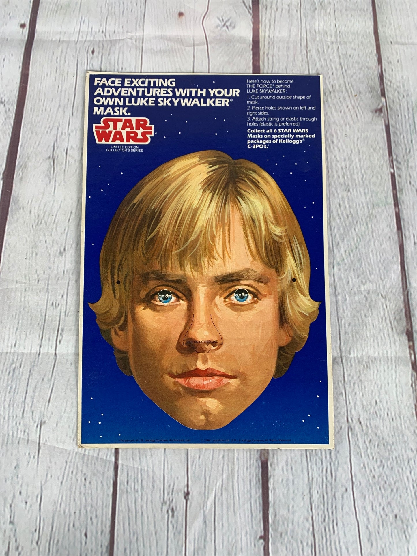 Luke Skywalker and C-3PO Paper Masks, Star Wars, 1984, Kellogg’s Cereal ProMotion