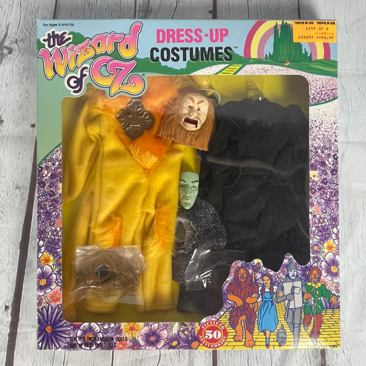 The Wizard of Oz Dress-up Costumes doll clothes, The Cowardly Lion and The Wicked Witch, unopened, 1988