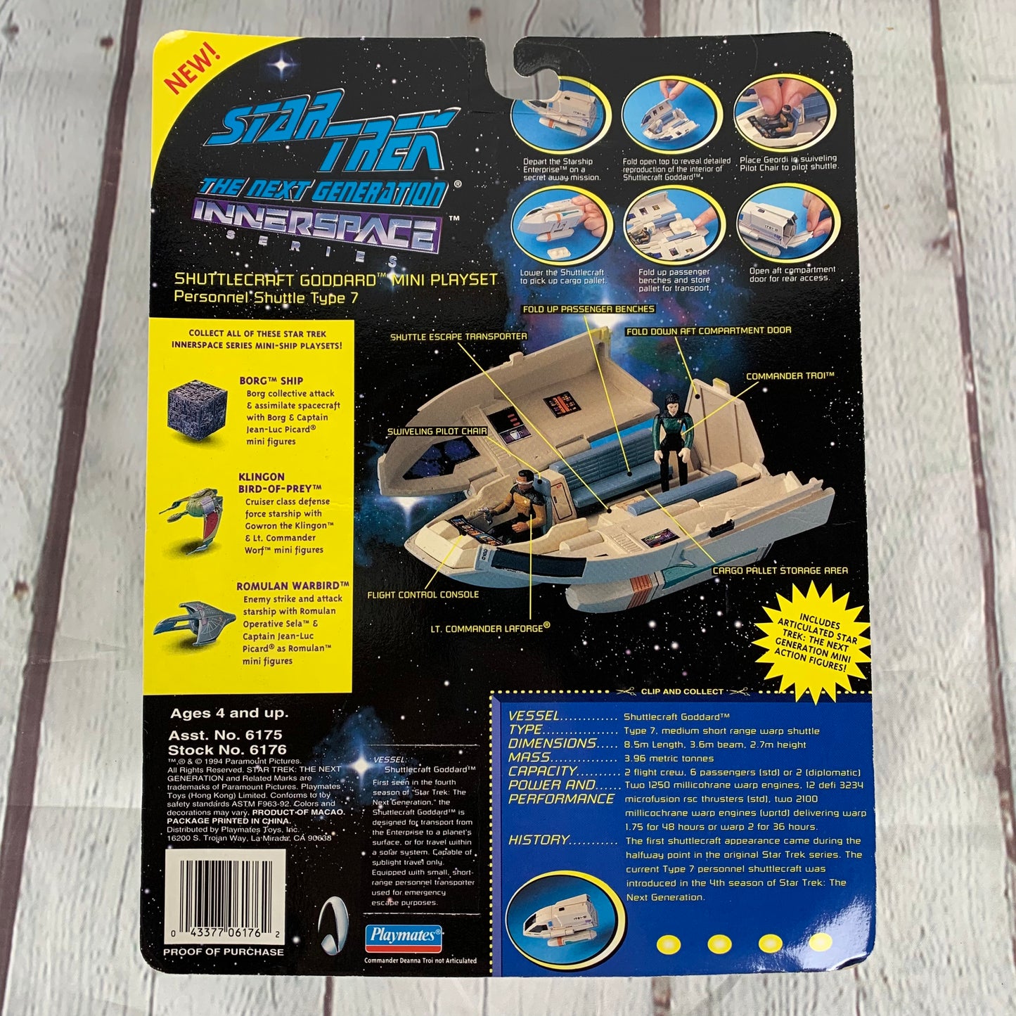 Shuttlecraft Goddard Mini Playset, Star Trek The Next Generation, Innerspace Series, 1994, Playmates