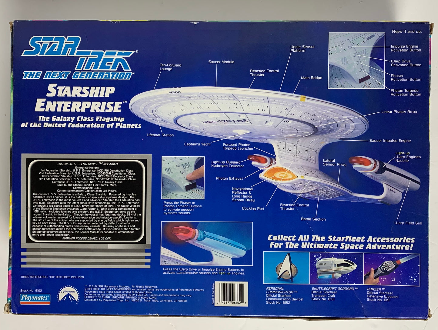 The Starship Enterprise, Star Trek The Next Generation, unopened, 1992, Playmates