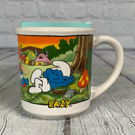 Lazy Smurf Collector Mug, 1982, Wallace Berrie & co.