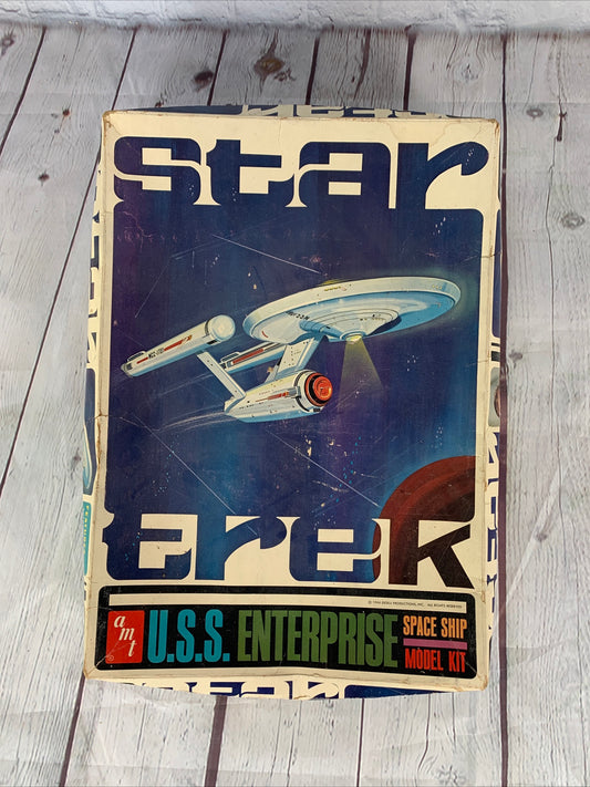 USS Enterprise Model Kit, Star Trek, opened, 1966, AMT