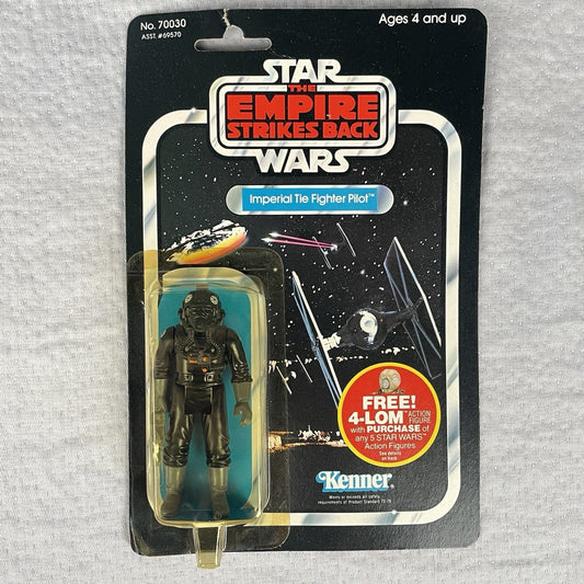 Vtg Star Wars ESB Imperial Tie Fighter Pilot Action Figure 47 Back MOC Kenner