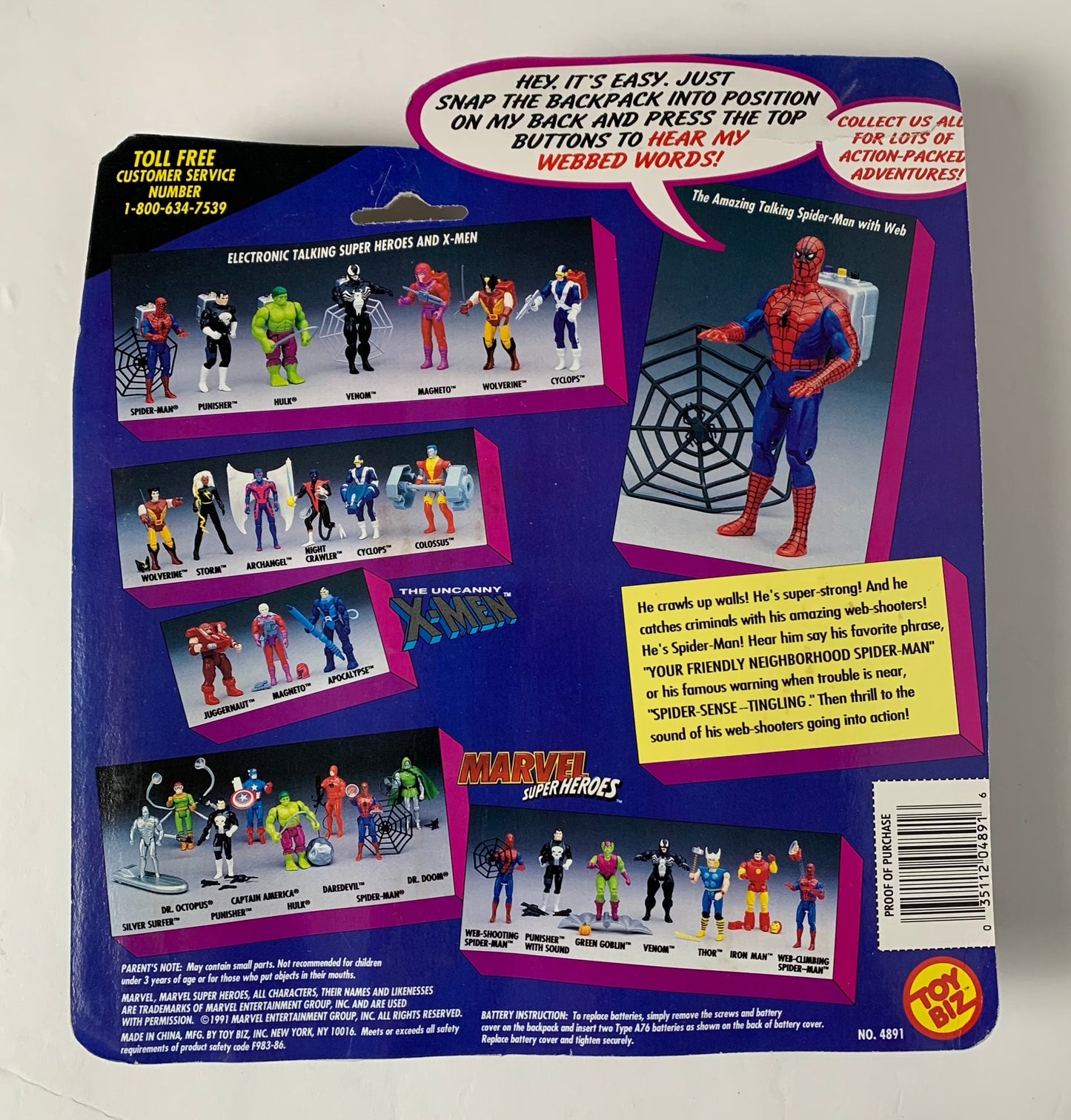 Talking Electronic Spider-Man from Marvel, 1991, Toy Biz