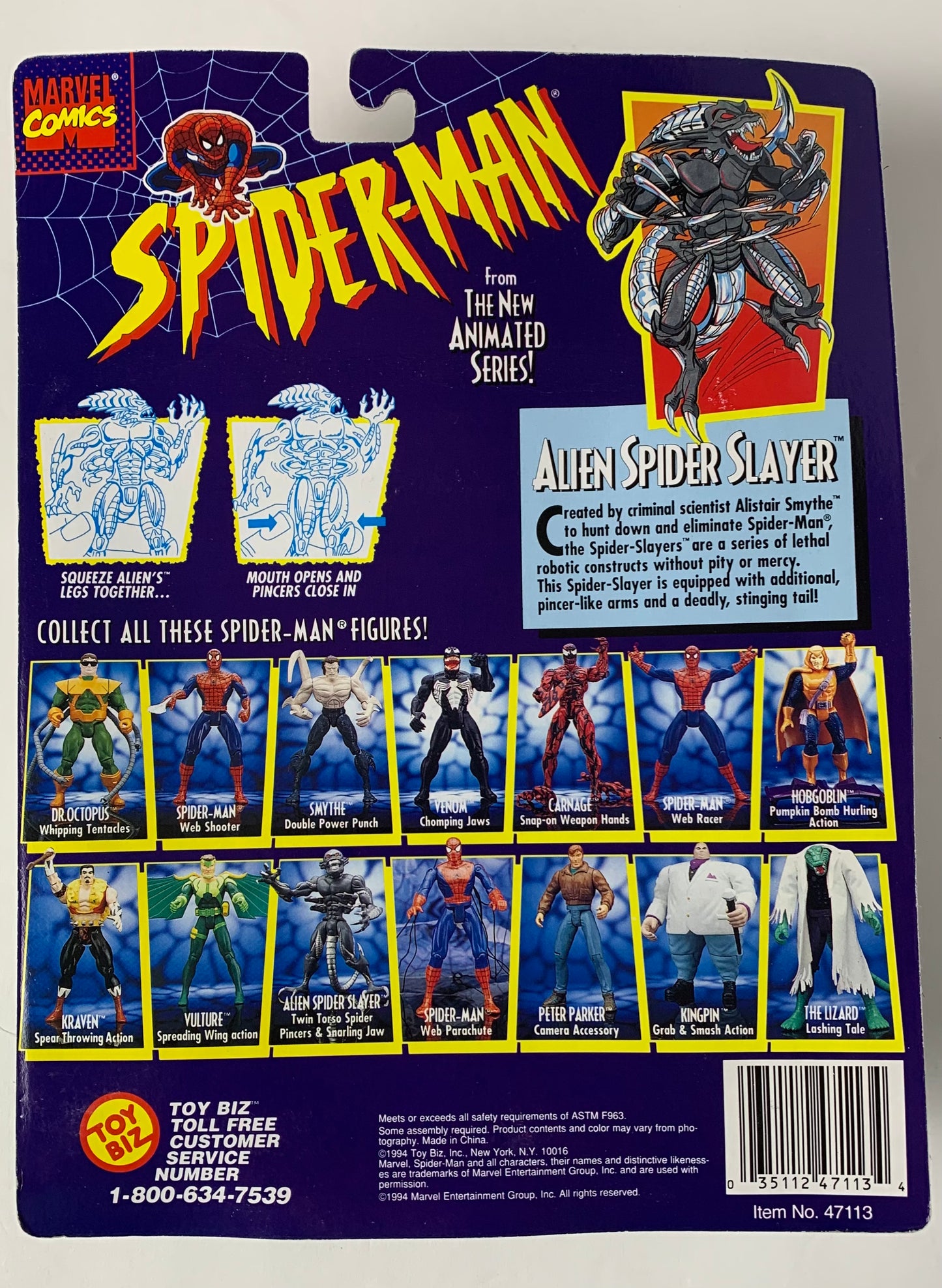 Alien Spider Slayer from Marvel's Spider-Man, 1994, Toy Biz