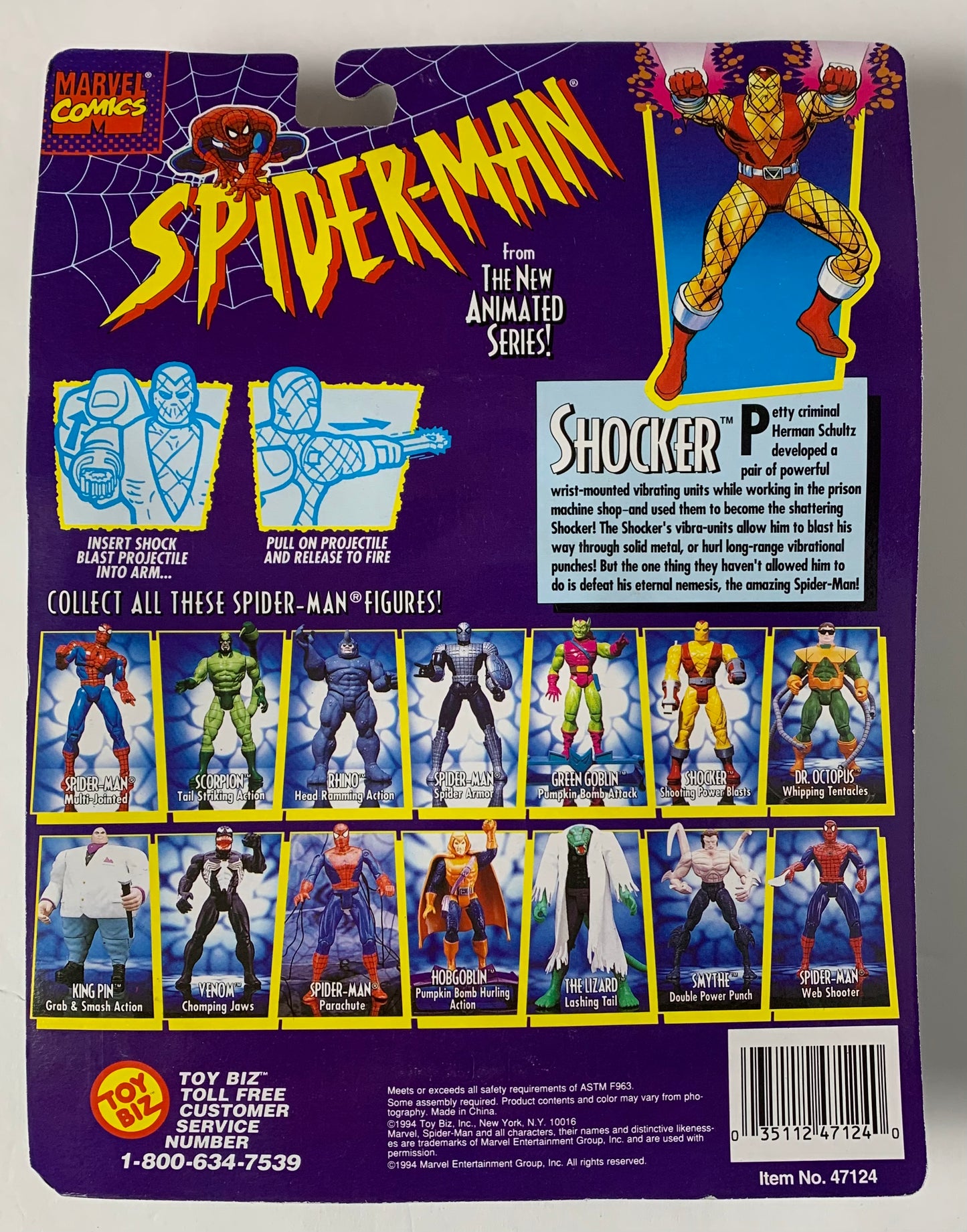 Shocker from Marvel's Spider-Man, 1994, Toy Biz