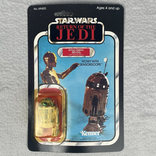 Vtg Star Wars ROTJ R2-D2 Action Figure 65B Card Back Sensorscope 1983 MOC Kenner