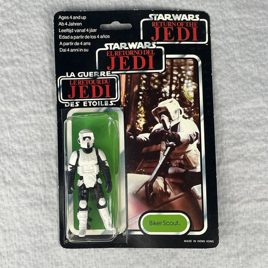 Vtg Star Wars ROTJ Biker Scout Figure Palitoy Tri-Logo Card 70A Back MOC Kenner
