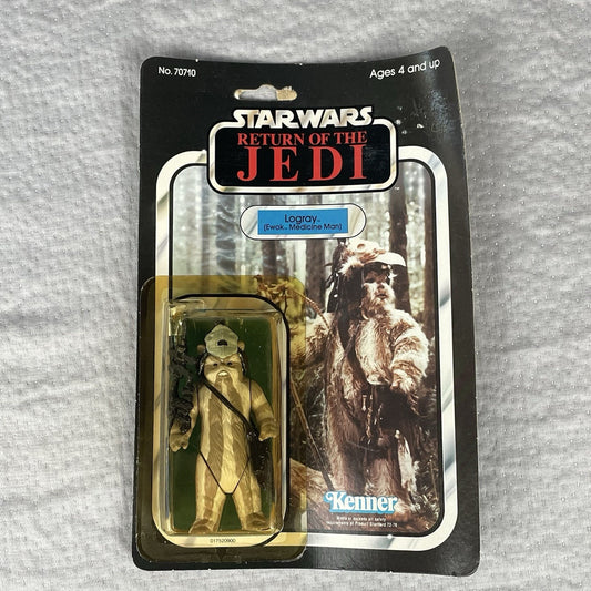Vtg Star Wars ROTJ Logray Ewok Action Figure 65B Card Back MOC 1983 Kenner