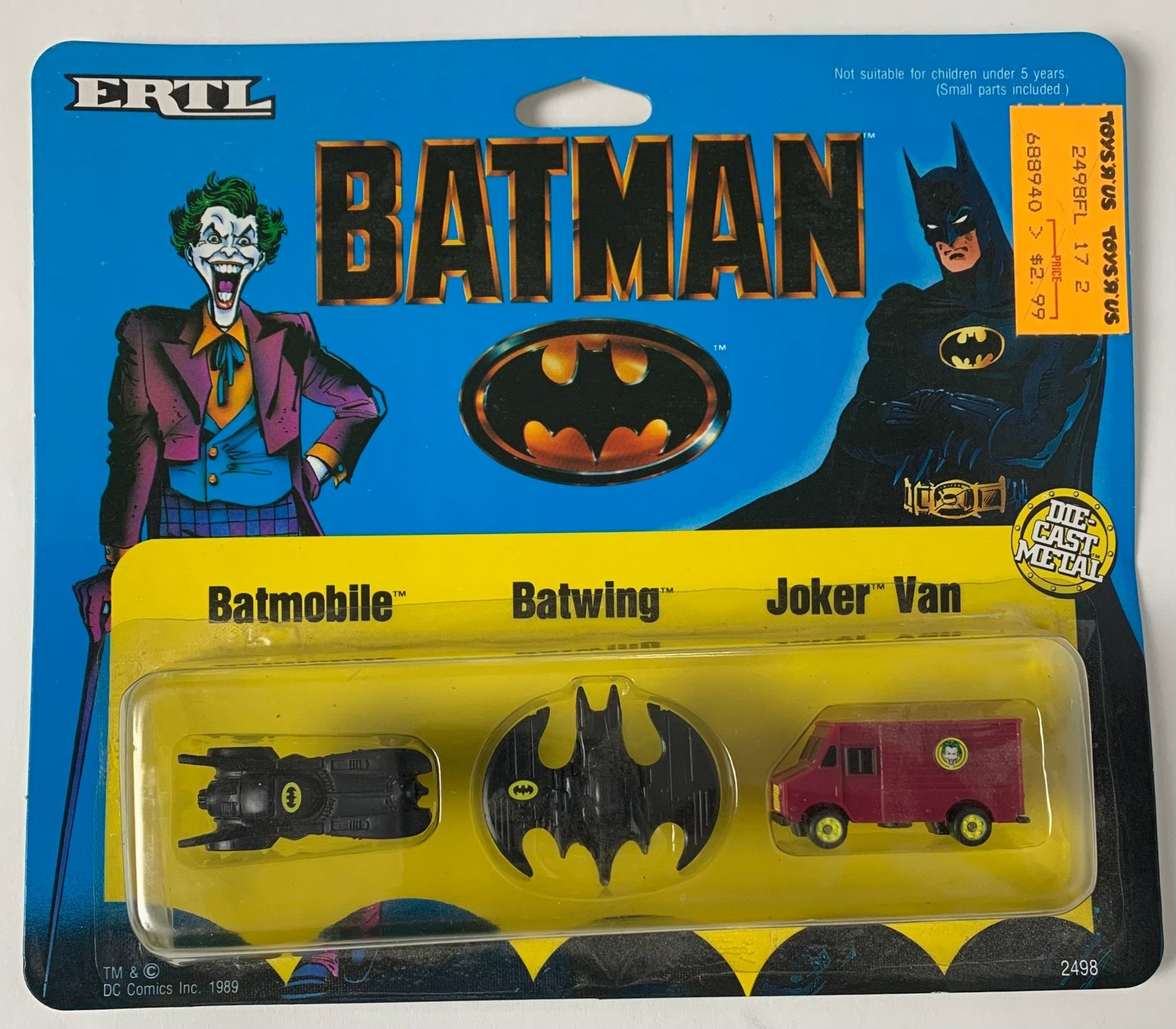 Batmobile, Batwing, Joker Van Minis, die cast, 1989, Ertl - Jedi I Am Vintage Toys