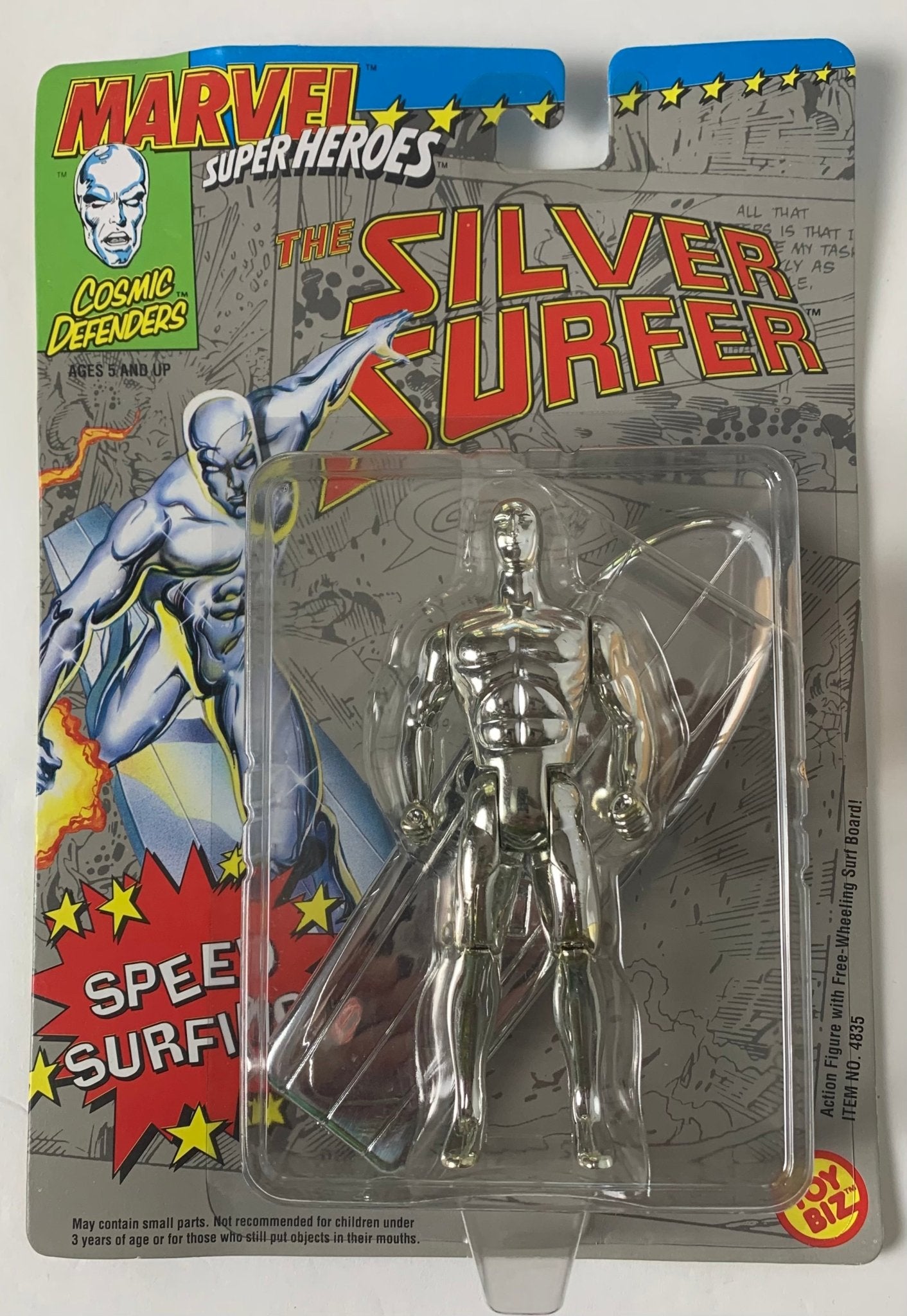 Silver Surfer from Marvel, Cosmic Defenders, 1992, Toy Biz - Jedi I Am Vintage Toys