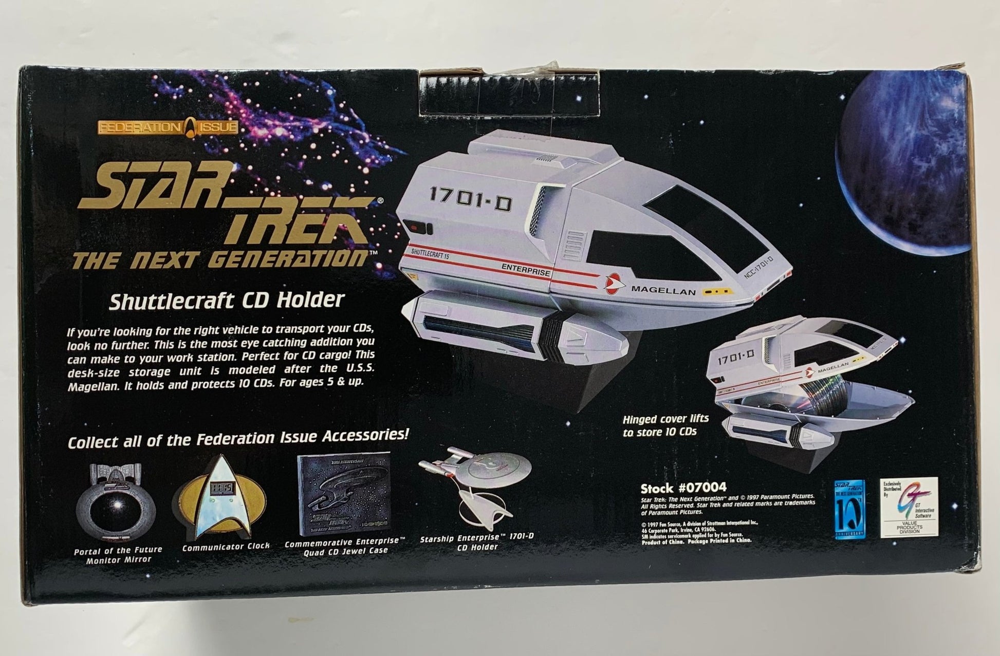 Star Trek, Shuttlecraft Magellan CD holder, 1997, Fun Source - Jedi I Am Vintage Toys